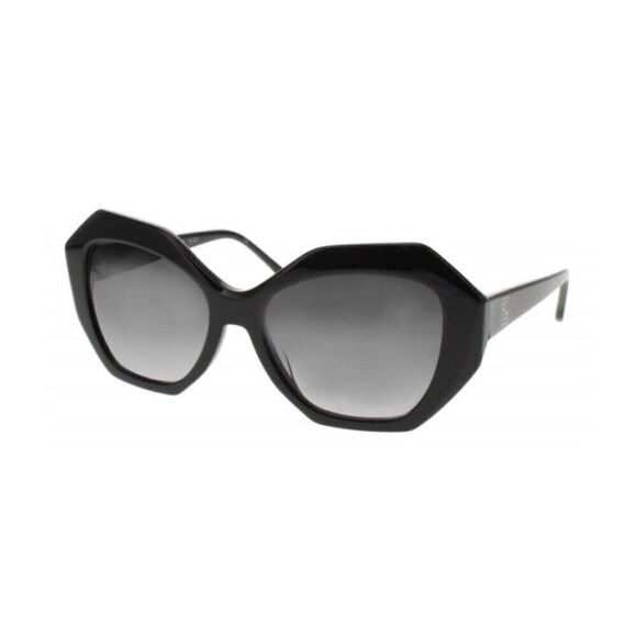 BCBGmaxazria New Womens Solid Black Demure Octagon Sunglasses - Picture 2 of 6